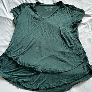 Latched Mama Dark Green V-Neck Short Sleeve Nursing Tee